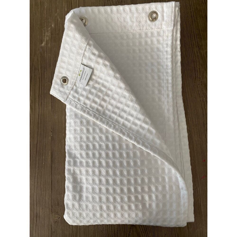 Threshold Thick Waffle Weave Sour Cream Color Shower Curtain